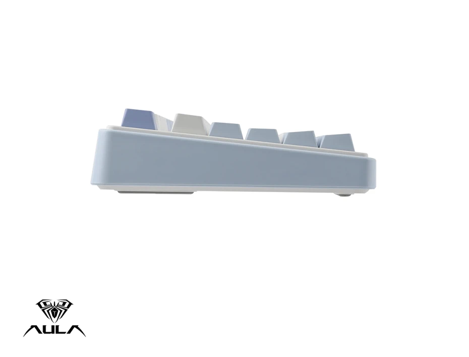 Teclado Gamer Inalambrico Aula F75 (au-f75w13en4) Mecanico, Switch Gray, Blanco+blue+dark Blue