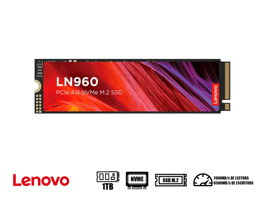 Unidad De Almacenamineto Ssd M.2 Pcie Lenovo 1tb Nvme Ln960, 2280 (5sd1n53082)