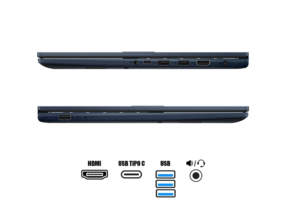 Laptop Asus Core 5 120u Asus Vivobook 15 X1504va-e82989 (90nb13y1-m00xl0) 15.6" Fhd, Ram 16gb, Ssd 512gb, Touch, Quiet Blue