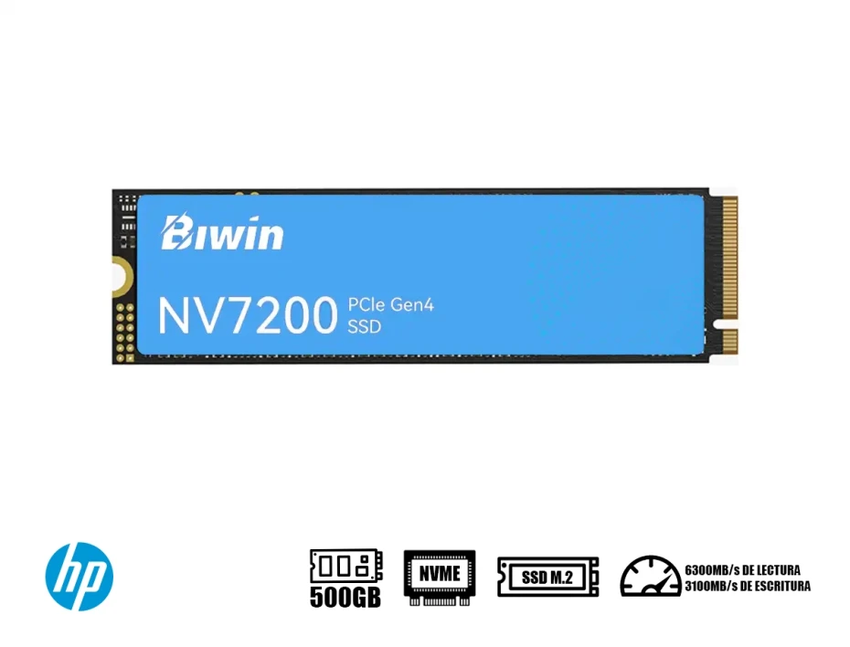Unidad De Almacenamiento Ssd M.2 Pcie Biwin Nv7200 500gb E, 2280 (bnv72000500gb-rgx) 6300mb/s