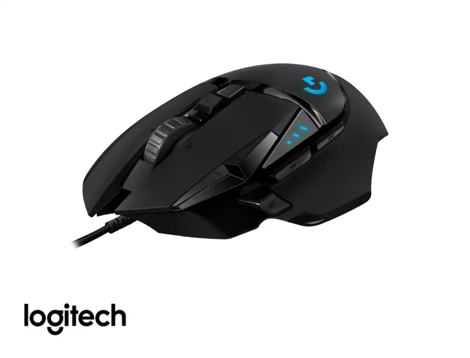 Mouse Logitech G502 Hero Gaming (910-005550) Hasta 25.600 Dpi, 11 Botones Programables, Rgb, Negro