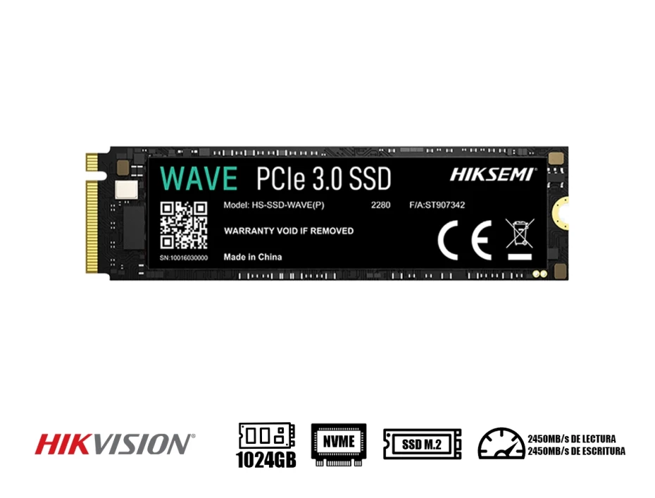 Unidad De Almacenamiento Ssd M.2 Pcie Hiksemi 1024gb Nvme Wave, 2280 (hs-ssd-wave(p)_1024g) 2450mb/s