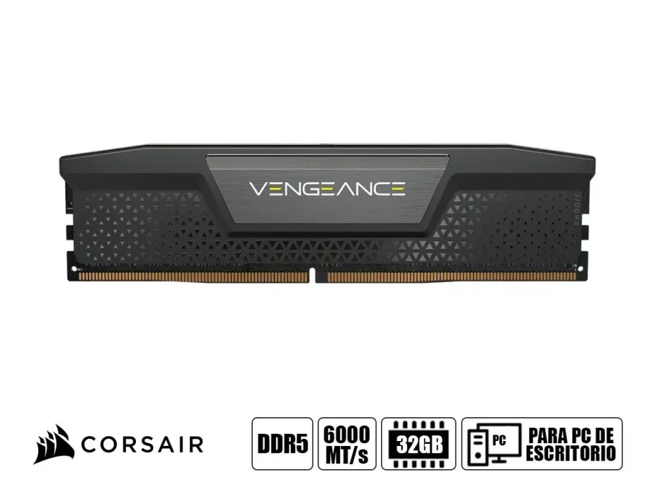 Memoria Ram Corsair Ddr5 32gb Vengeance (2x16gb) (cmh32gx5m2f6000z36) 6000 Mt/s, Negro