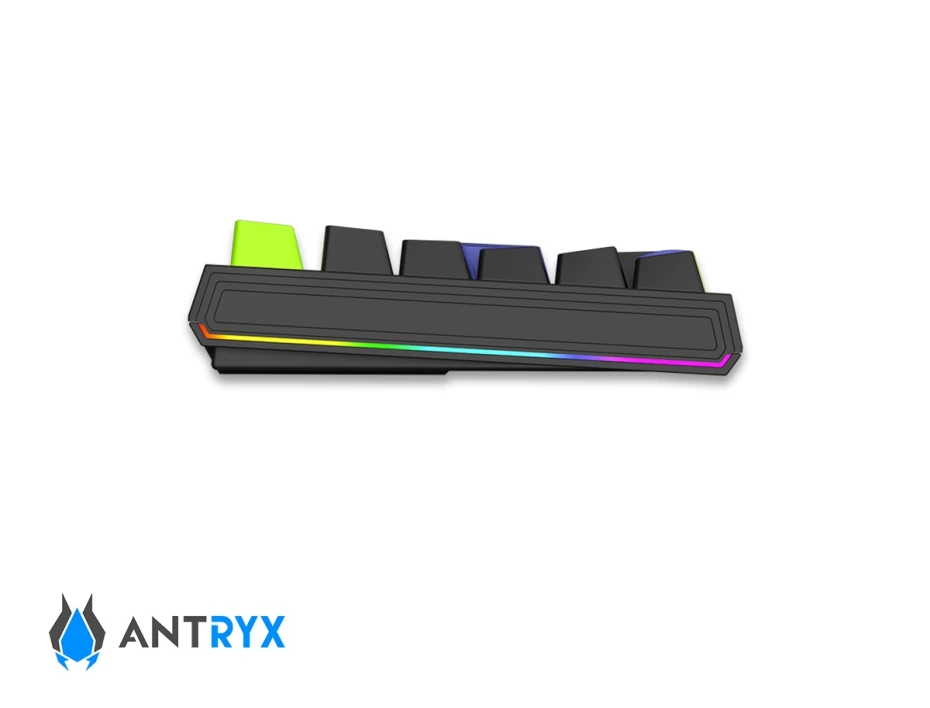 Teclado Gamer Antryx Mk865 Trix (amk-865txkbl-sp) Mecanico | Switch Blue | Negro Y Azul