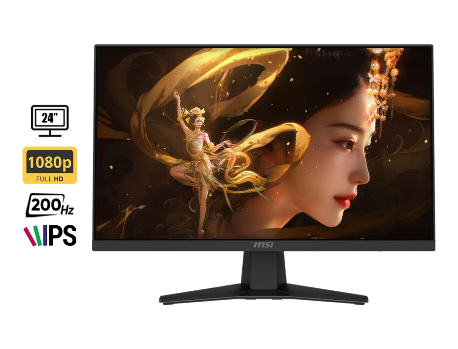 Monitor Msi 24 Pulgadas Mag 244f (mag-244f) Gaming 200hz, Fhd, 0.5ms, Hdmi, Dp