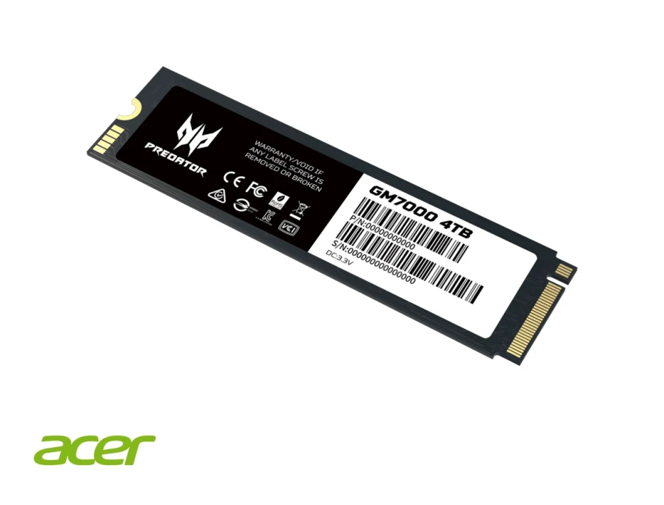 Disco Solido Ssd M.2 Pcie Acer 4tb Predator Gm7000 (bl.9bwwr.107) Gen4x4, Nvme, Para Pc, Laptop, Lectura 7400mb/s