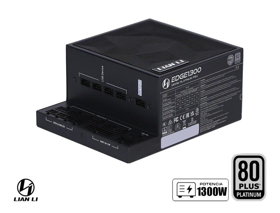 Fuente De Poder Lian Li Edge 1300w (gold 1300 Black) Atx, 80 Plus Platinum, Modular