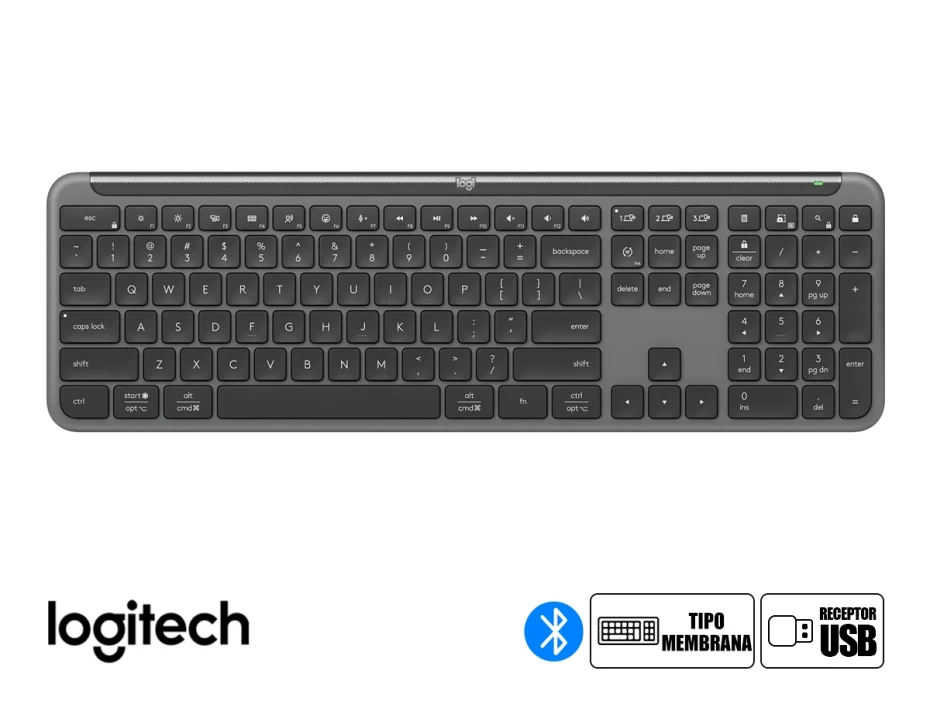 Teclado Inalambrico Logitech Slim Silent K950 Wireless Bolt/bluetooth Sp Black (920-012432)