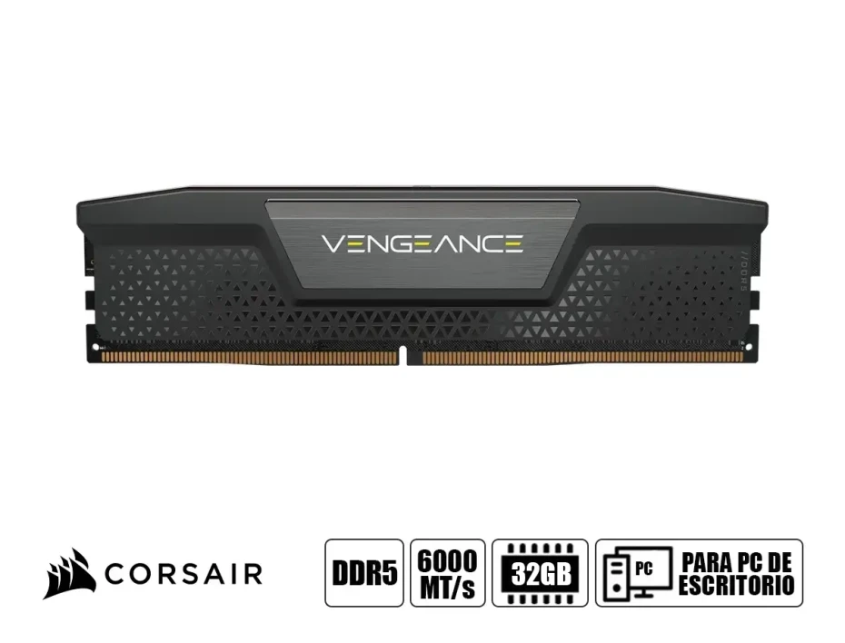 Memoria Ram Corsair Ddr5 32gb (2x16gb) Vengeance Grey (cmk32gx5m2f6000z36)  Intel Xmp & Amd Expo, 6000 Mt/s, Cl36