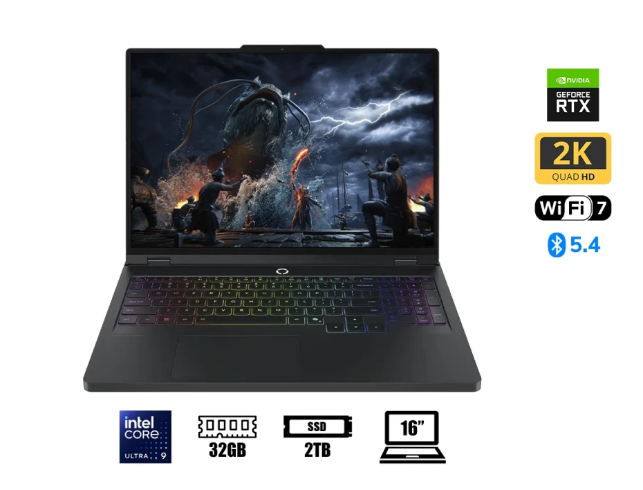 Laptop Lenovo Core Ultra 9-275hx Legion Pro 5 Gen 10 Gaming (83f3000gus) 16" Wqxga Oled 165hz, Ram 32gb, Ssd 2tb, Rtx 5070 8gb, Win11, Eclipse Black