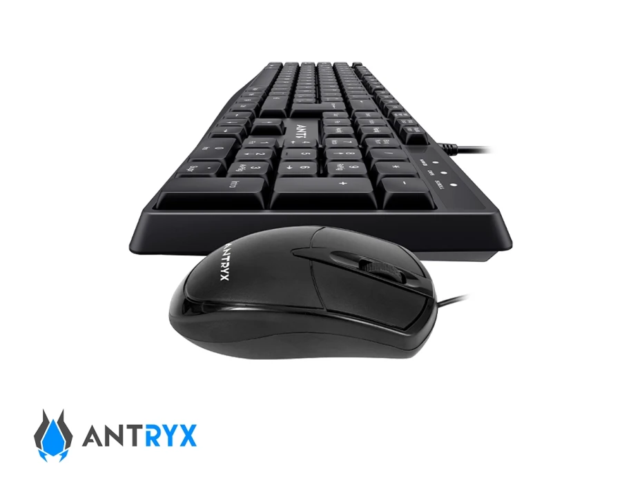 Combo 2 En Uno Antryx Precision Ps960 (asc-ps960kv2-sp) Teclado + Mouse, 1200 Dpi, Negro