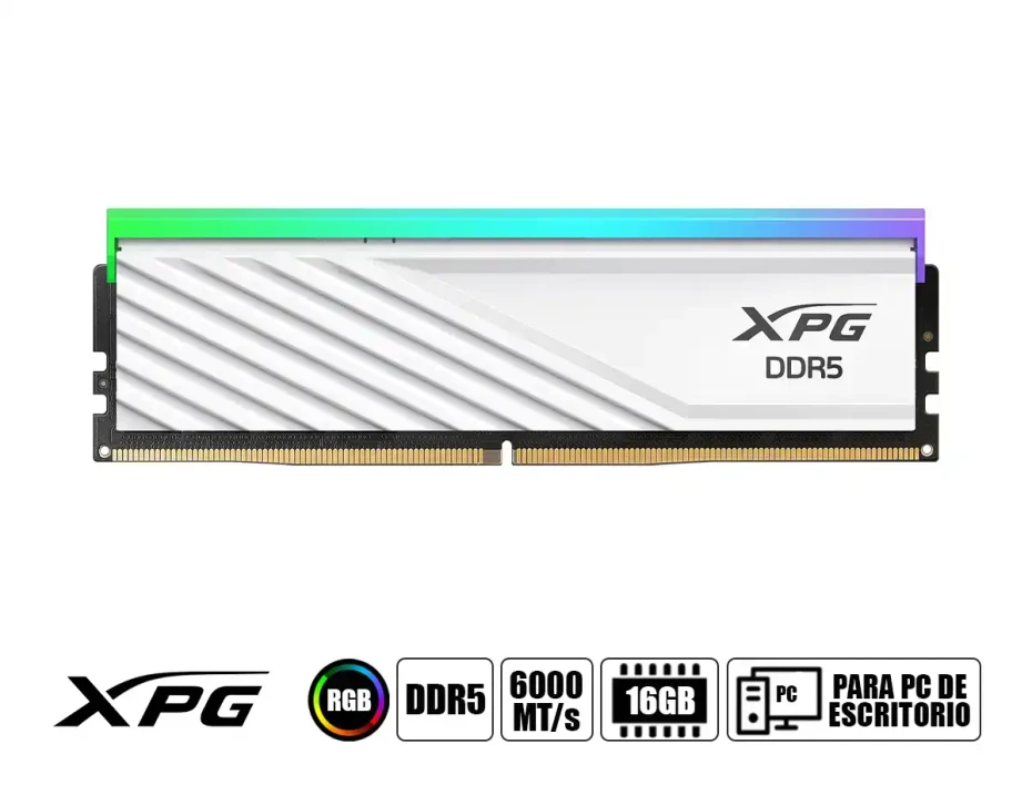 Memoria Ram Xpg Ddr5 16gb Lancer Blade (ax5u6000c3616g-slabrwh) 6000mt/s, Blanco, Rgb, Cl36