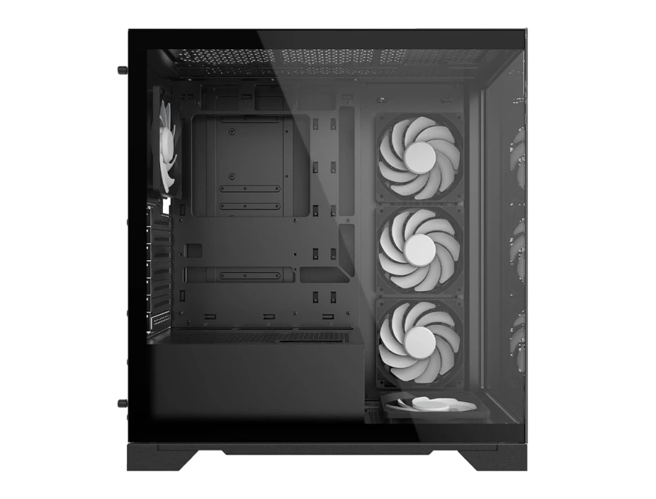 Case Xpg Invader X Black S/fuente (iinvaderxmt-bkcww) Panel De Vidrio, 5 Fans. Raiser Pcie.4.0, Negro