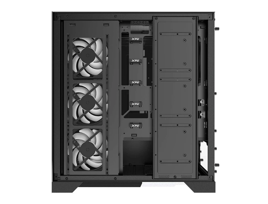 Case Xpg Invader X Black S/fuente (iinvaderxmt-bkcww) Panel De Vidrio, 5 Fans. Raiser Pcie.4.0, Negro