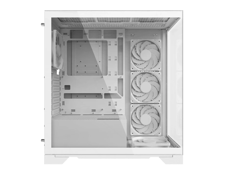 Case Xpg Invader X White S/fuente (invaderxmt-whcww) Panel De Vidrio, 5 Fans. Raiser Pcie.4.0, Blanco