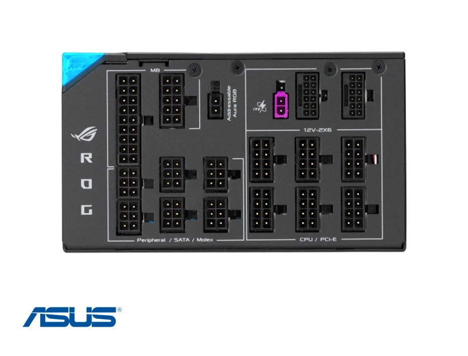 Fuente De Poder Asus 1600w Atx, Platinum 80 Plus, Rog Thor Con Rgb Modular, Color Negro (90rog-thor-1600t3-g)