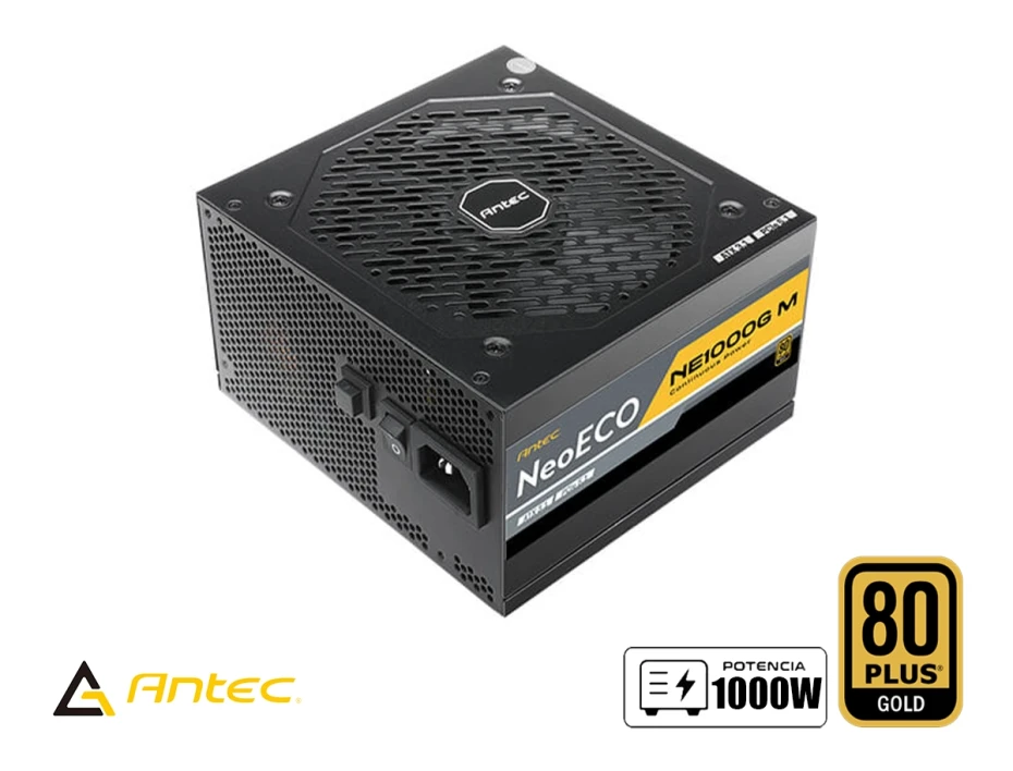 Fuente De Poder Antec 1000w Neoeco Ne1000g (0-761345-11393-9) Atx, 80 Plus Gold, Full Modular Negro
