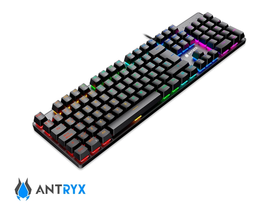 Combo 2 En Uno Antryx Gc-3500 Black (agc-3500kre-sp) Teclado Mecanico, Switch Red, Led Rgb, Mouse 7 Botones, 10000 Dpi