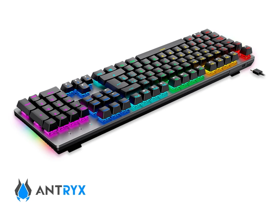 Combo 2 En Uno Antryx  Inalambrico Gc-4500 Trix (agc-4500txkbl-sp) Teclado, Switch Blue, Mouse 8000 dpi, negro
