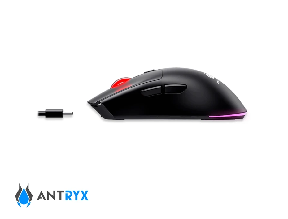 Combo 2 En Uno Antryx  Inalambrico Gc-4500 Trix (agc-4500txkre-sp) Teclado, Switch Red, Mouse 8000 dpi, negro
