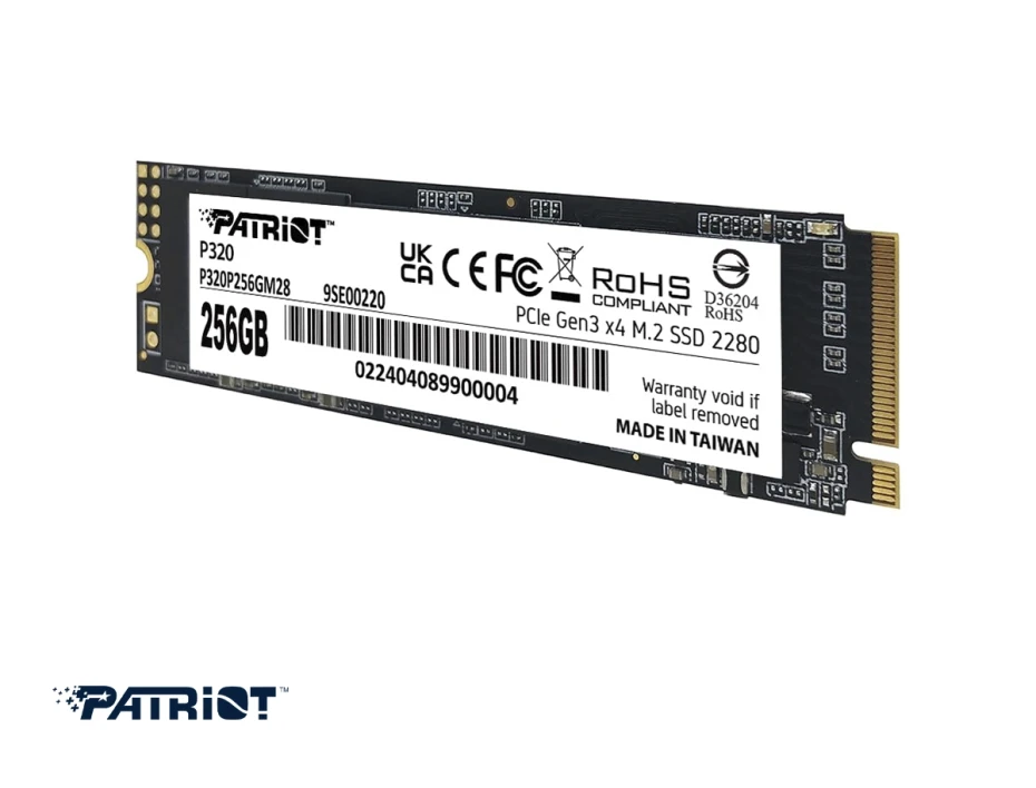Disco Solido Ssd M.2 Pcie Patriot 256gb P320 2280, Gen3, Nvme, Unidad Interna De Estado Solido, Para Pc, Laptop, Lectura 3000mb/s (p320p256gm28)