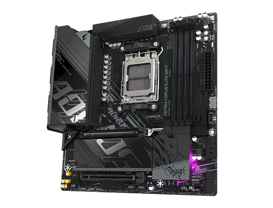 Placa Madre Gigabyte X870m Aorus Elite Wifi7 (x870m Aorus Elite Wf7) Socket Am5, Ram Dddr5 Buss 8200oc Mt/s