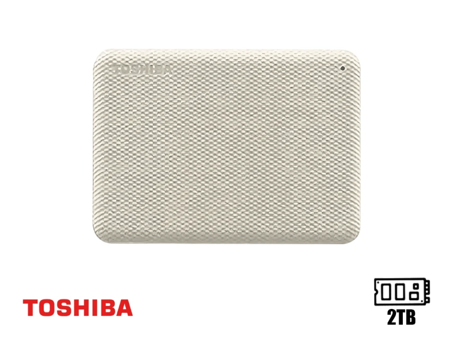 Disco Duro Externo Toshiba 2tb Canvio Advance V10, Color Blanco, Conexion Usb, Usb 3.2 Gen1, Unidad De Almacenamiento Portable (hdtca20xw3aa)