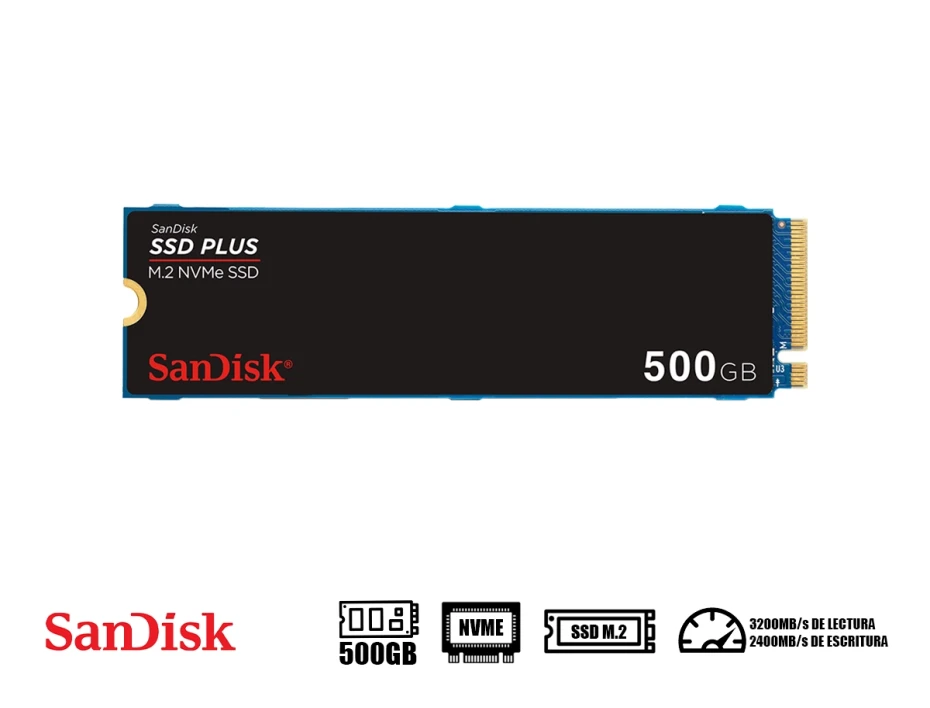 Unidad De Almacenamiento Ssd M.2 Pcie Sandisk 500gb Nvme G26, 2280 (sdssda3n-500g-g26) 2400mb/s