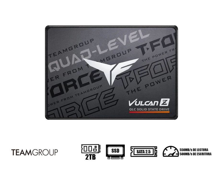 Unidad De Almacenamiento Ssd Sata 2.5 Teamgroup Vulcan Z 2tb Qlc (t253ty002t0c101) 550mb/s De Lectura