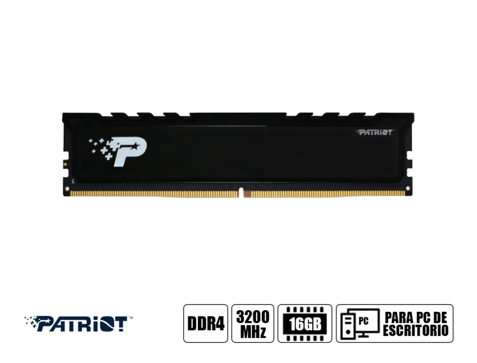 Memoria Ram Patriot Ddr4 16gb Signature Premium (psp416g3200h1) 3200 Mhz, Negro, C22