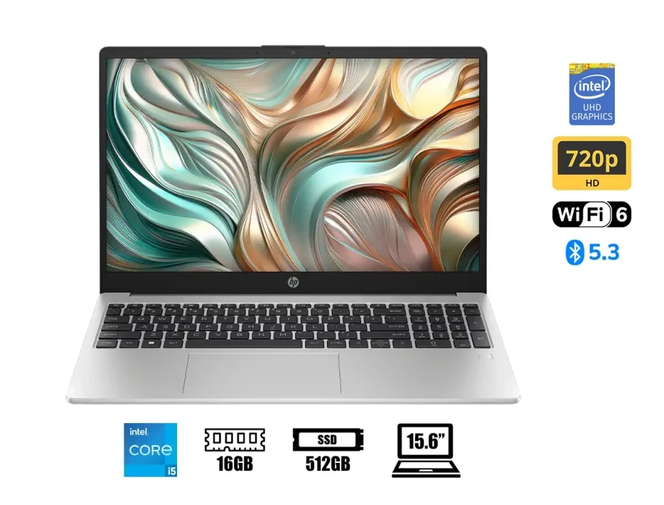 Laptop Hp Core I5-1334u 250 G10 (b03e2lt#abm) Pantalla 15.6" Hd, Ram 16gb, Ssd 512gb, S/sistema, Es., 13gen.