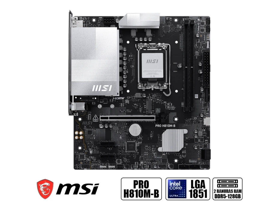 Placa Madre Msi H810m-b S/v/l ( 90-h810m B) Socket Lga 1851, Ram Ddr5 8200, Core Ultra