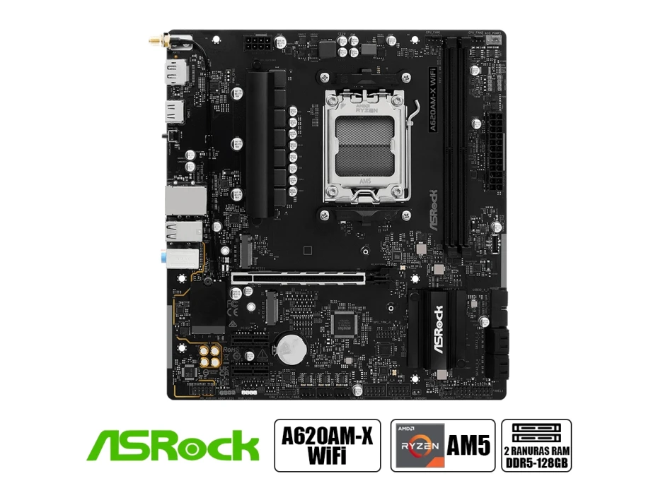 Placa Madre Arock A620am-x Wifi (90asrock (90asrock A620am-x  ) Socket Am5, Ram Ddr5 Buss 7200oc Mhz