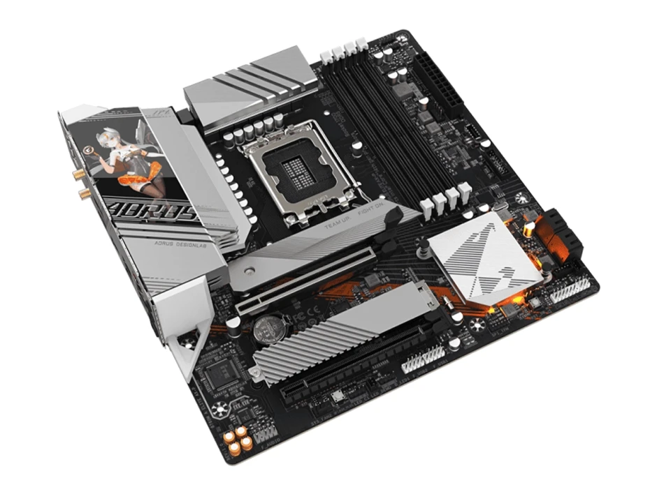 Placa Madre Gigabyte B760m Aorus Elite Ax-p (b760m A Elite Ax-p) Waifu Edition Socket Lga 1700, Ram Ddr5 Buss 7800oc Mhz, 14va, 13va, 12va Gen, Rgb