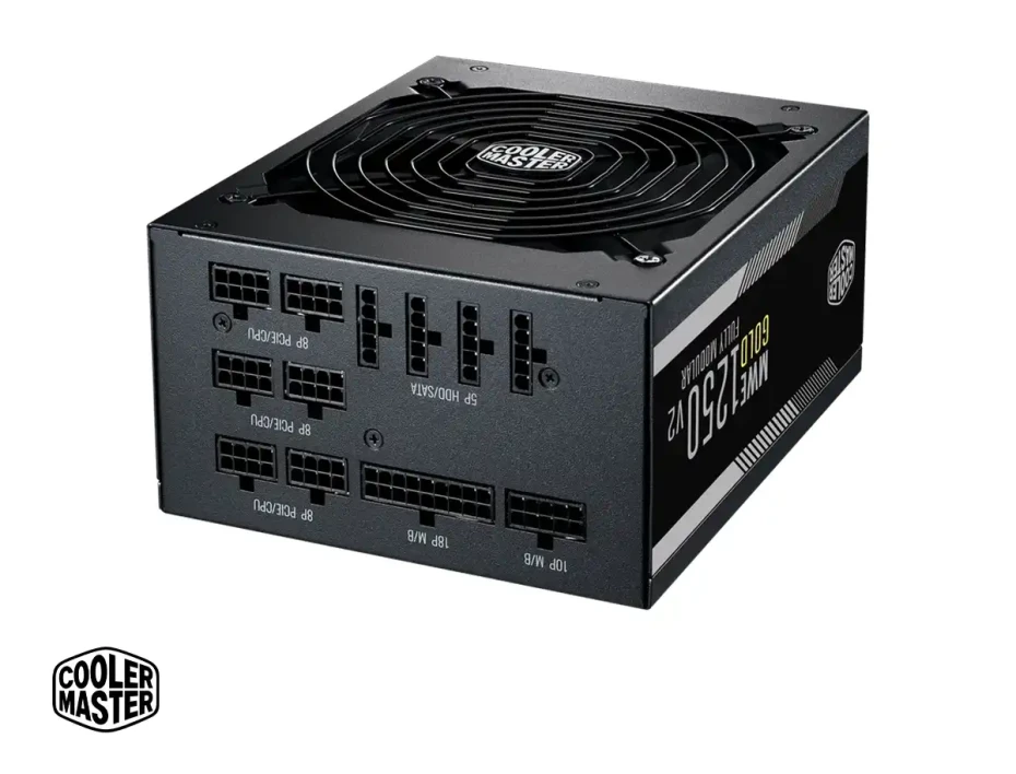 Fuente De Poder Cooler Master 1250w Mwe V2 (mpe-c501-afcag-3u2) Atx, 80 Plus Gold, Modular, Negro