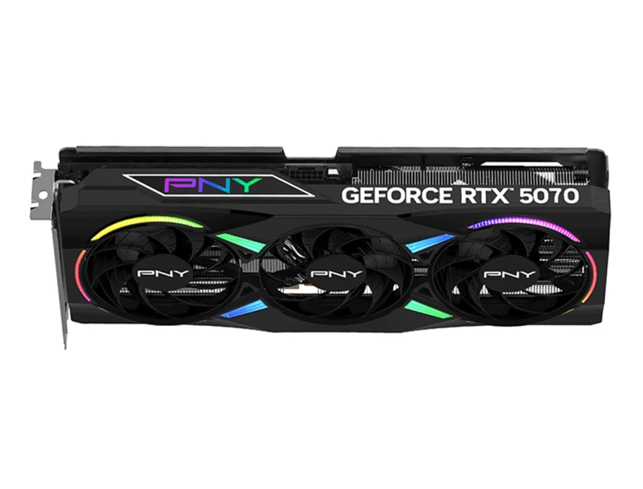 Tarjeta De Video Pny Geforce Rtx 5070 Argb Oc Gaming 12gb Gddr7 (vcg507012tfxxpb1-o) Nvidia 192 Bits, 3 Ventiladores