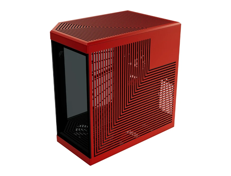 Case Hyte Y70 Touch I S/fuente  Infinite With 14.9" Black - Cherry (cs-hyte-y70tti-rb) Mid Tower, Paneles De Vidrio Templado, Rojo Y Negro