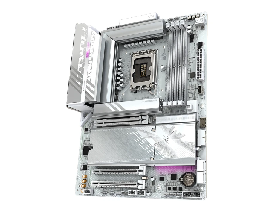 Placa Madre Gigabyte B860 Aorus Elite Wifi 7 Ice (90-b860-a-elite-wf7-ice)  Blanco, Socket Lga 1851, Ram Ddr5, Core Ultra