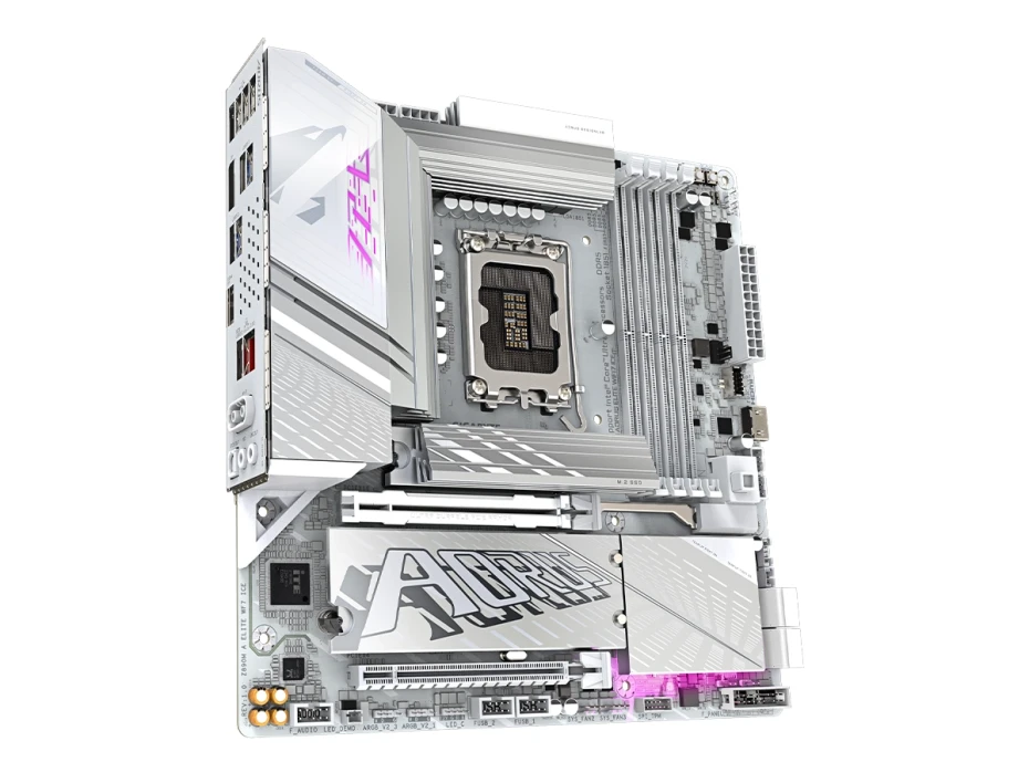 Placa Madre Gigabyte Z890m Aorus Elite Wifi 7 Ice Gaming (z890m Aorus Elite Wifi 7 Ice) Socket Lga 1851, Ram Ddr5, Core Ultra, Rgb