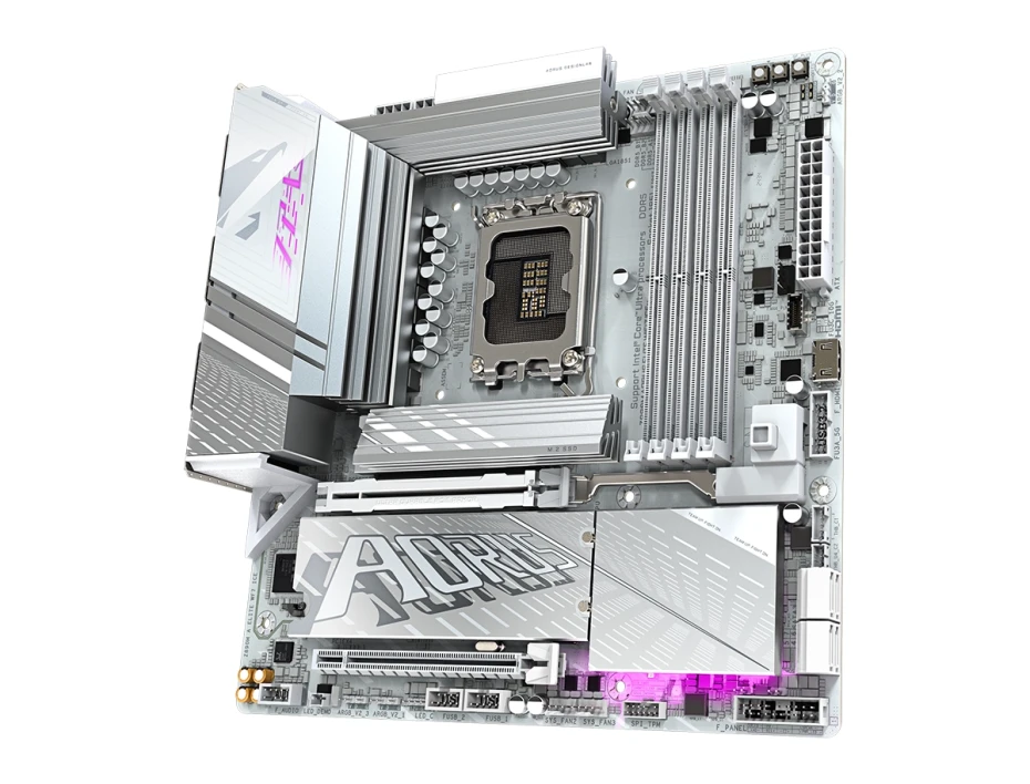 Placa Madre Gigabyte Z890m Aorus Elite Wifi 7 Ice Gaming (z890m Aorus Elite Wifi 7 Ice) Socket Lga 1851, Ram Ddr5, Core Ultra, Rgb