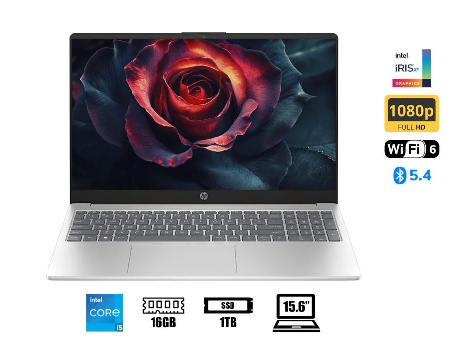 Laptop Hp Core 5 120u 15-fd0266la (b9ty5la#abm) Pantalla 15.6" Fhd, Ram 16gb, Ssd 1tb, S/s, Dorado Calido