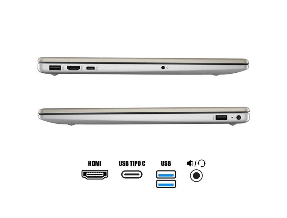 Laptop Hp Core 5 120u 15-fd0266la (b9ty5la#abm) Pantalla 15.6" Fhd, Ram 16gb, Ssd 1tb, S/s, Dorado Calido