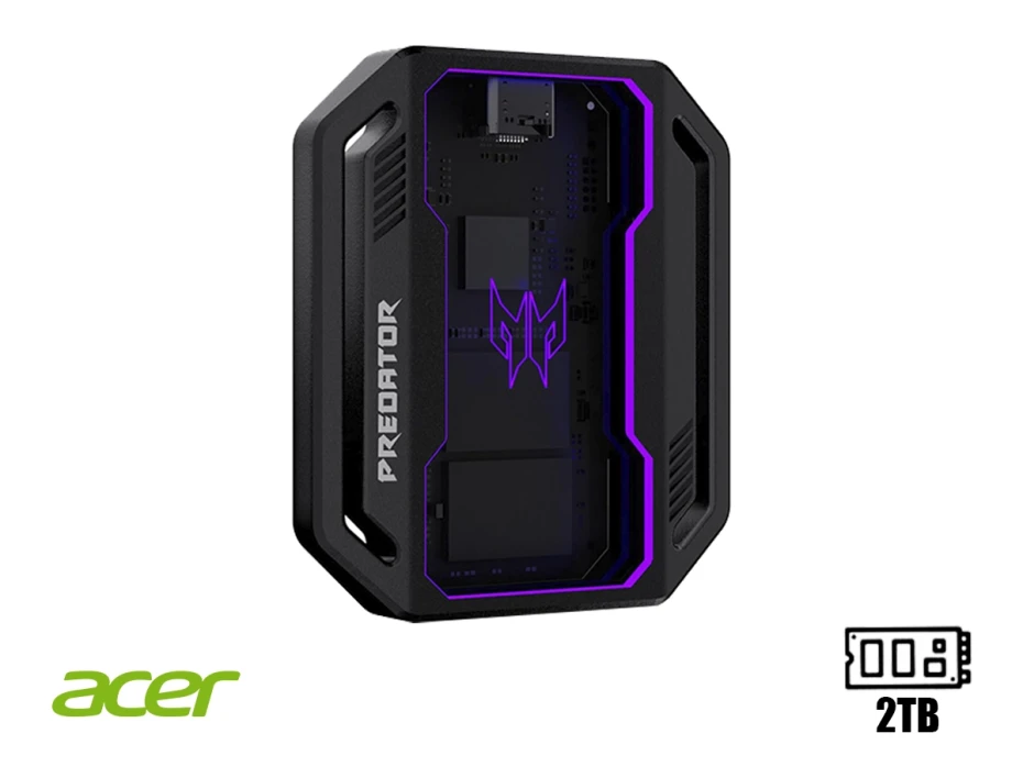 Disco Solido Externo Acer Predator 2tb Gp30 (bl.9bwwr-126) Unidad De Almacenamiento Portalbe, Usb 3.2, Negro