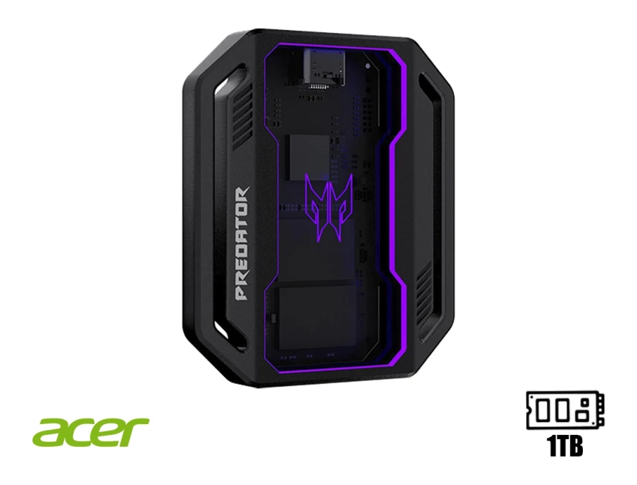 Disco Solido Externo Acer Predator 1tb Gp30 (bl.9bwwr-125) Unidad De Almacenamiento Portalbe, Usb 3.2, Negro