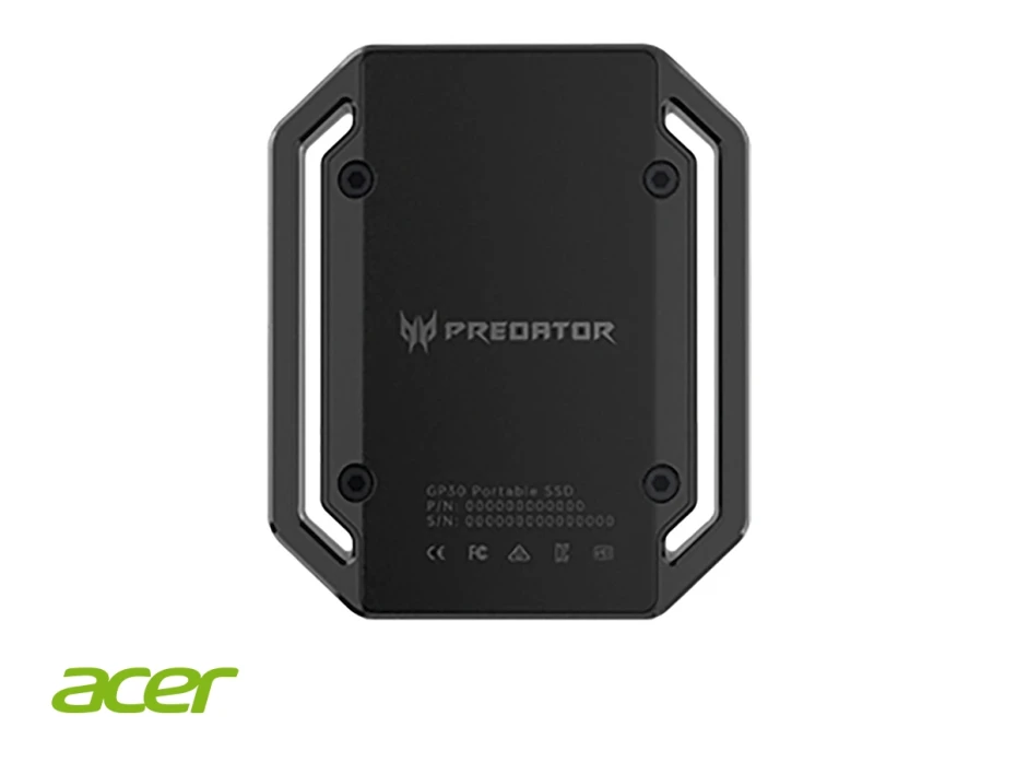Disco Solido Externo Acer Predator 1tb Gp30 (bl.9bwwr-125) Unidad De Almacenamiento Portalbe, Usb 3.2, Negro