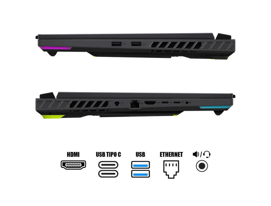 Laptop Asus Ryzen 9-8940hx Rog Strix G16 Gaming (g614pp-wh94) 16" Fhd+ (1920 X 1200) 165hz, Ram 16gb, Ssd 1tb, Rtx 5070 8gb, Win11, Gray