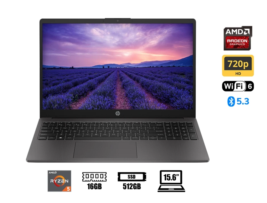 Laptop Hp Ryzen 5 7520u 255 G10 (bf9z9at) Pantalla 15.6" Hd, Ram 16gb, Ssd 512gb, S/sistema, Gray