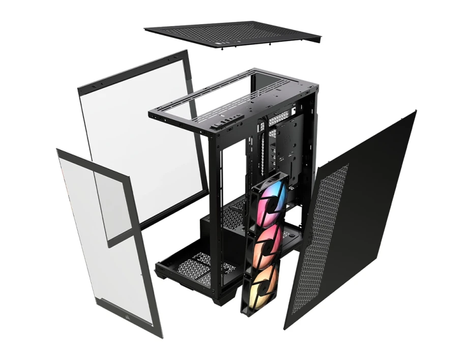 Case Corsair 3500x Rsr Argb S/fuente (cc-9011322-ww)  Mid Tower, Paneles De Vidrio Templado, 3 Cooler Arg, Negro