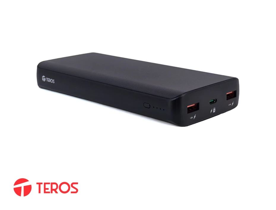 Bateria Teros Power Bank Portable Te-7057n, 20000mah, Usb-a, Usb-c, Negro