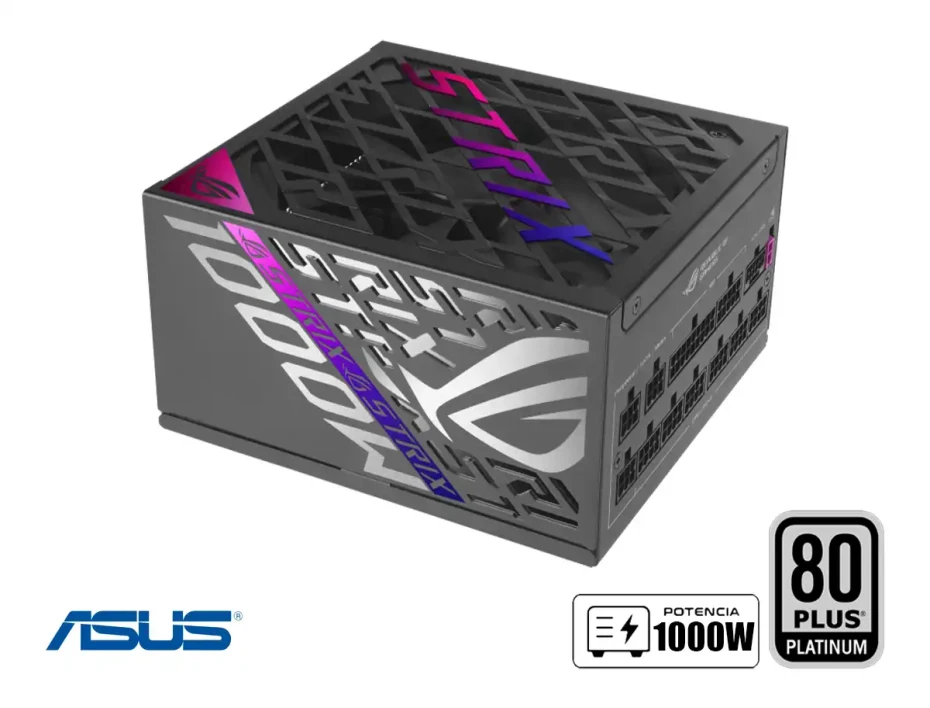 Fuente De Poder Asus 1000w Rog Strix (rog-strix-1000p-gaming) Atx, 80 Plus Platinum, Modular, Negro
